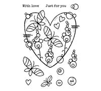 Woodware Francoise Collection-Butterfly Heart Clear Stamp Set, 4 x 6 inches