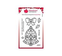 Woodware - Francoise Collection Christmas Bell Stamp Set - 6 x 4 Inches - Transparent - Rubber - Rectangular