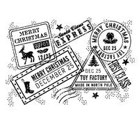 Woodware Francoise Collection - Christmas Post Background - Clear Stamp Set, Transparent, 3 x 4 inches (FRM040)