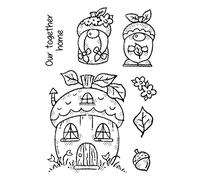 Woodware Francoise Collection-Clear Magic-Acorn Gnomes-Stamp Set, A6, FRS879