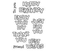 Woodware Francoise Collection-Clear Magic-Chunky Greetings, 21 x 11 x 0.6 cm, transparent