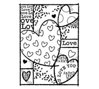 Woodware Francoise Collection Clear Magic-Heart Collage-Stamp Set, A6,Transparent,FRS897
