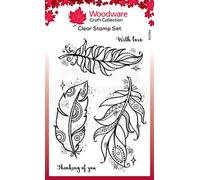 Woodware Francoise Collection-Clear Magic Stamp Set-Boho Feathers, 4 x 6 inches, transparent