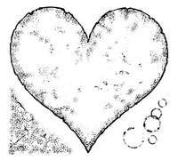 Woodware Francoise Collection-Torn Paper Heart-Clear Magic Stamp, 10 x 10 cm