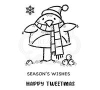 Woodware Francoise Collection-Tweetmas Robin-Clear Magic Stamp, 3.8 x 2.6 inches Transparent FRM024