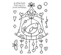 Woodware Francoise Collection-Wire Birdhouse-Clear Stamp Set, 6 x 4 inches