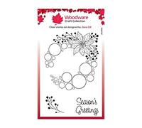 Woodware Jane Gill-Big Bubble-Poinsettia Ring-Clear Magic Stamp, A6, Transparent (JGS821)