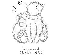 Woodware Jane Gill Clear Magic-Festive Fuzzies-Polar Bear-Stamp Set, A6, JGS789