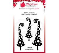 Woodware Jane Gill-Clear Magic Stamp Set-Curly Christmas, A6 Transparent
