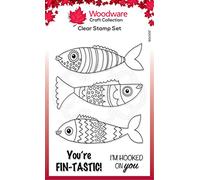 Woodware Jane Gill - Clear Magic Stamp Set - Swimming Fish,Transparent,4 x 6 inches