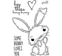 Woodware Jane Gill - Fuzzie Friends - Bella The Bunny - Clear Stamp Set, 6 x 4 inches, (JGS806)