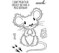 Woodware Jane Gill - Fuzzie Friends - Maisie The Mouse - Clear Stamp Set, 6 x 4 inches, (JGS808)