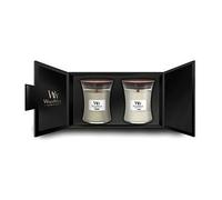 WoodWick Scented Candles Gift Set | Fireside & Linen Hourglass Scented Candles with Crackling Wicks | Up to 60 Hours Burn Time | Gift Box | Perfect Mothers Day and Easter Gifts for Women