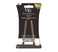 WoodWick Auto Reeds Refills | Car Air Freshener | White Tea and Jasmine | Up to 30 Days of Fragrance | 2 Count
