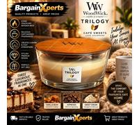 WoodWick Scented Candle Trilogy Ellipse Jar – Cafe Sweets or Fruits of Summer – 453 g