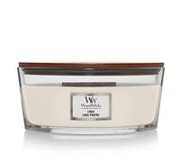 Woodwick Linen scented candle with wooden wick (hearthwick) 453.6 g