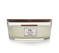 Woodwick Ellipse Scented Candle | White Teak | with Crackling Wick | Burn Time: Up to 50 Hours