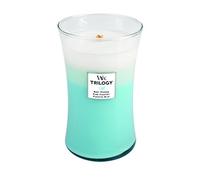 WoodWick Large Fresh & Clean Trilogy-Baby Powder Pure Comfort Paradise Blue, 10.4 x 10.3 x 17.7 cm