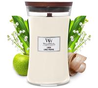 WoodWick Large Hourglass Candle White Tea Jasmine - Premium Soy Blend Wax Pluswick Innovation Wood Wick Made in USA