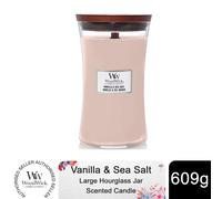 Woodwick Large Hourglass Jar Scented Candle - Vanilla & Sea Salt, 609g