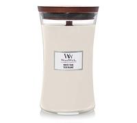 Woodwick Large Hourglass Scented Candle | White Teak | with Crackling Wick | Burn Time: up to 130 Hours
