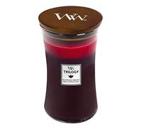 WoodWick Large Hourglass Trilogy Scented Candle | Sun Ripened Berries | with Crackling Wick | Burn Time: Up to 130 Hours