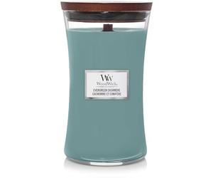 WoodWick Large-scented candle with crispy wick | Evergreen Cashmere | Up to 130 hours burn time
