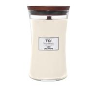 WoodWick Large Hourglass Scented Candle | Linen | with Crackling Wick | Burn Time: up to 130 Hours