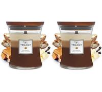 Woodwick Medium Hourglass Trilogy Scented Candle | Café Sweets | with Crackling Wick | Burn Time: Up to 60 Hours (Pack of 2)