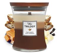 Woodwick Medium Hourglass Trilogy Scented Candle | Café Sweets | with Crackling Wick | Burn Time: Up to 60 Hours