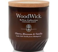 WoodWick Renew Scented Candle with Crackling Wick | Cherry Blossom & Vanilla Medium Candle | Plant Based Soy Coconut Wax Blend | Made with Recycled Materials | Perfect Gifts for Women