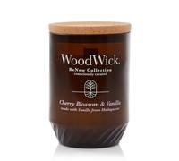 WoodWick Renew Large Candle Cherry Blossom & Vanilla Scented Candles 13oz Plant Based Soy Wax Blend Made with Upcycled Materials and Essential Oil