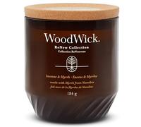 WoodWick Renew Scented Candle with Crackling Wick | Incense & Myrrh Medium Candle | Plant Based Soy Coconut Wax Blend | Made with Recycled Materials | Perfect Gifts for Women