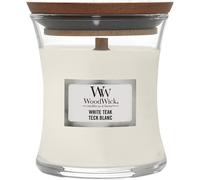 Woodwick White Teak scented candle with wooden wick 85 g