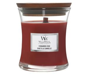 WoodWick Scented Candle with Crackling Wick | Cinnamon Chai Mini Hourglass Candle | Up to 20 Hours Burn Time | Perfect Gifts for Women