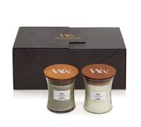 WoodWick Scented Candles Gift Set | Fireside & Linen Hourglass Scented Candles with Crackling Wicks | Up to 60 Hours Burn Time | Gift Box | Perfect Mothers Day and Easter Gifts for Women