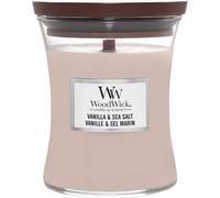 WoodWick Medium Hourglass Scented Candle | Vanilla & Sea Salt | with Crackling Wick | Burn Time: Up to 60 Hours