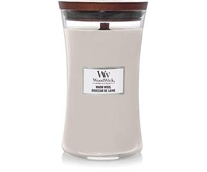 WoodWick WW Candle Large Warm Wool 1725423E, 10.2 cm x 10.2 cm x 17.8 cm