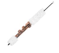 Woodwind Cleaning Brush for Clarinet Flute Saxophone, 38.5 x 3.7 cm | White cotton-thread brush with screw-type handle and rubber sleeve for flute tube cleaning, 36.4 g, one-piece pack