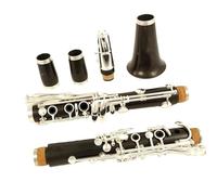 Woodwind Ebony Wood/Grenadilla Professional Clarinet Bb Silver Plated 19 Keys