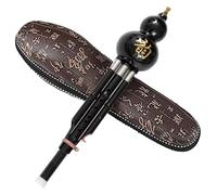Woodwind Instrument Ethnic Musical Instrument Bamboo Hulusi Chinese Handmade Hulusi Black Gourd Cucurbit Flute Ethnic Musical Instrument Key Of C/B With Case For Beginner Music Lovers(White)