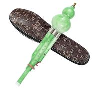 Woodwind Instrument Ethnic Musical Instrument Bamboo Hulusi Chinese Handmade Hulusi Black Gourd Cucurbit Flute Ethnic Musical Instrument Key Of C/B With Case For Beginner Music Lovers(Emerald)