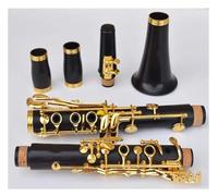 Woodwind Professional Ebony Clarinet Bb 17 Key Silver Plated Copper Grenadilla Klarinet(Gold)