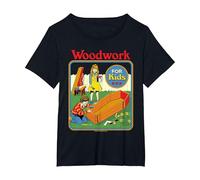 Woodwork Coffin Sarcastic Retro Vintage Funny Adult Humor T-Shirt, Women's Plus, Black, 4X