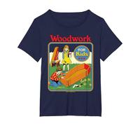 Woodwork Coffin Sarcastic Retro Vintage Funny Adult Humor T-Shirt, Women's Plus, Navy Blue, 5X