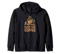 Woodworker and Coffee Woodworking Carpenter for Men Zip Hoodie