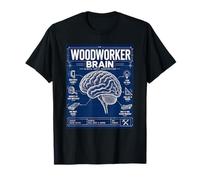 Woodworker Brain Blueprint Funny Woodworking DIY Garage Work T-Shirt