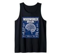 Woodworker Brain Blueprint Funny Woodworking DIY Garage Work Tank Top