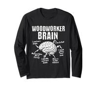 Woodworker Brain Funny Dad Thoughts Anatomy Fathers Day Long Sleeve T-Shirt