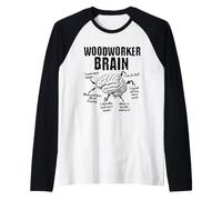 Woodworker Brain Funny Dad Thoughts Anatomy Fathers Day Raglan Baseball Tee